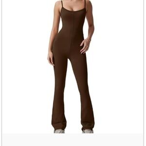 PacSun Brown Jumpsuit with Flared Legs and Spaghetti Straps